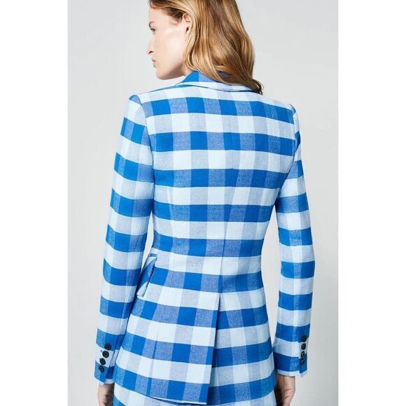 Smythe Lounge Blazer in Tonal Blue Check US2 - Picture 7 of 11